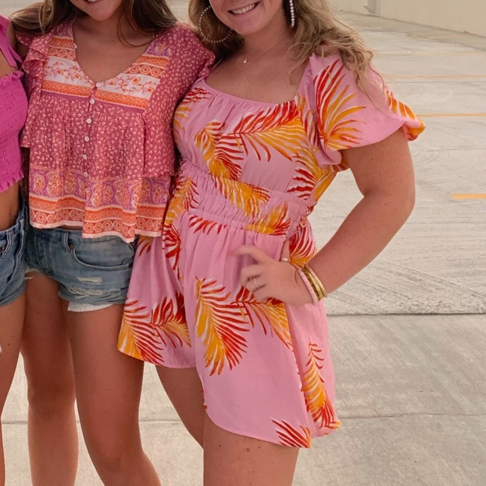 Puff sleeve romper